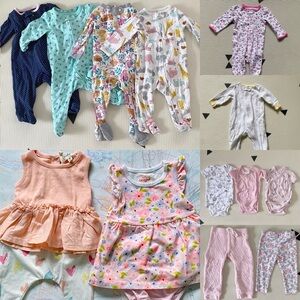 3-6M 15-piece lot baby girl pajamas onesies outfit sets
